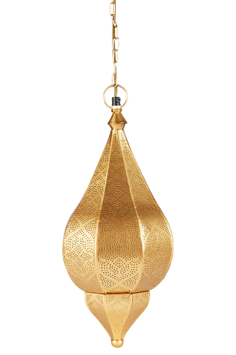 Orientalna lampa wisząca Kihana Gold – metalowa lampa 