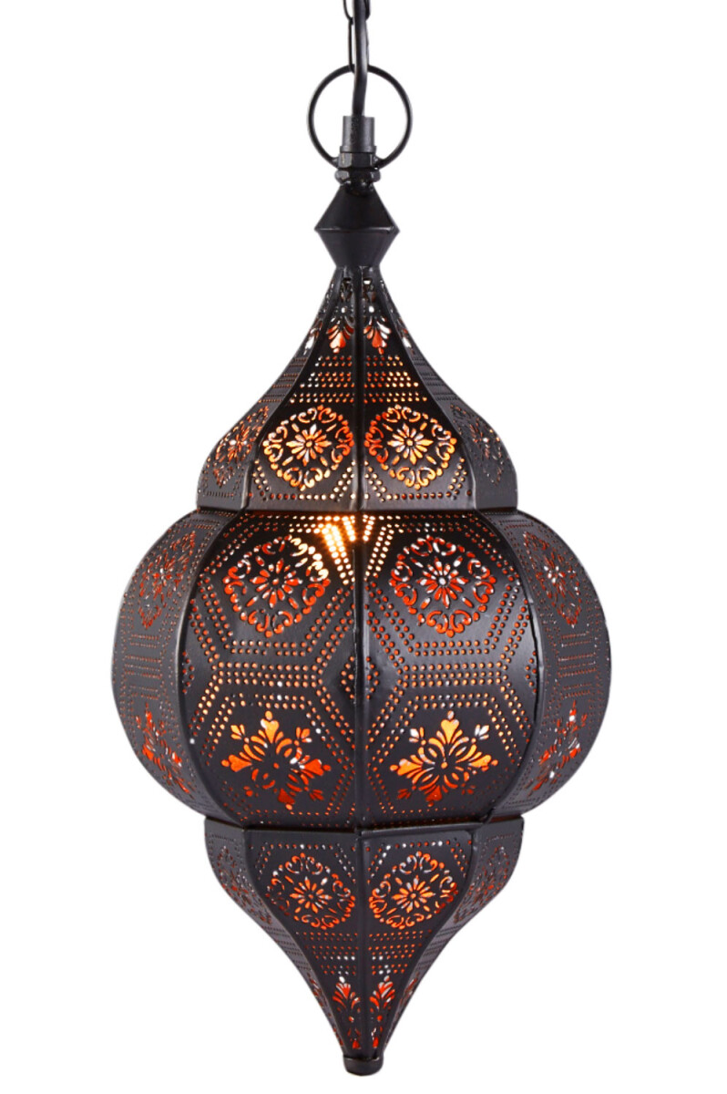 Lampa wisząca Layan czarna 40 cm | Lampa orientalna z miedzi