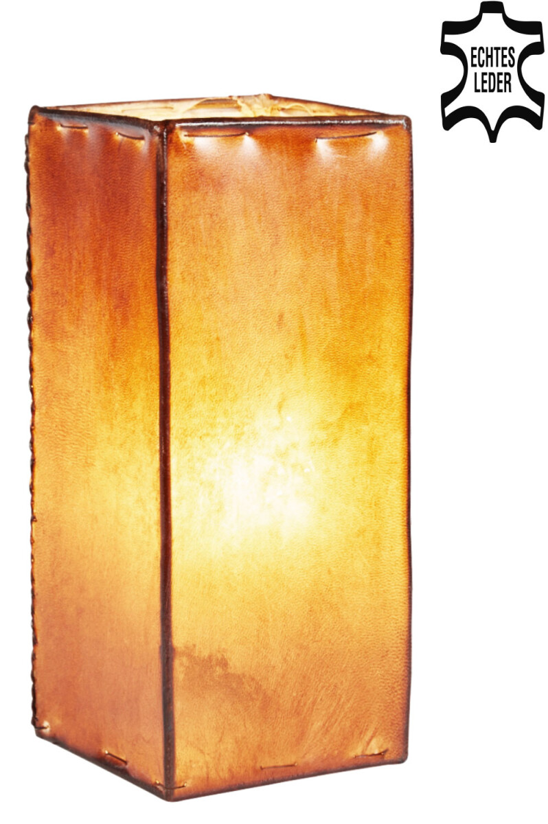 Skórzana lampka nocna, lampka sto box