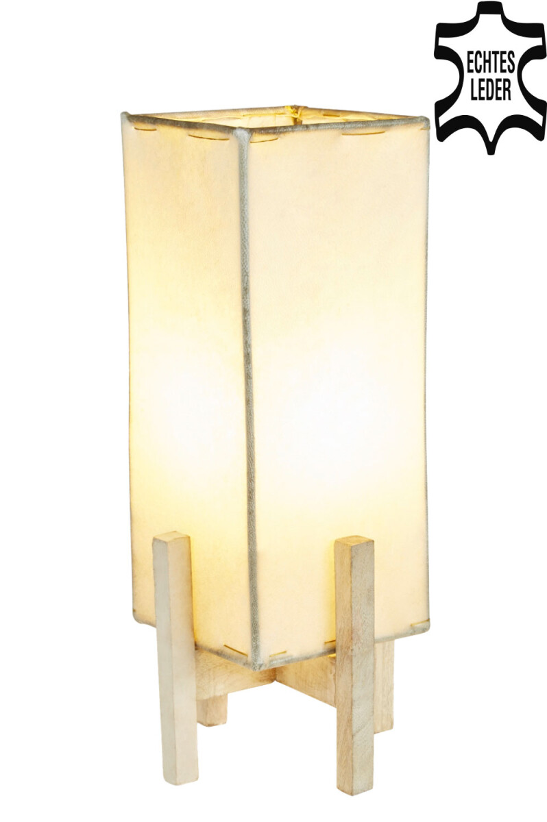 Skórzana lampa stołowa Janka Natu box