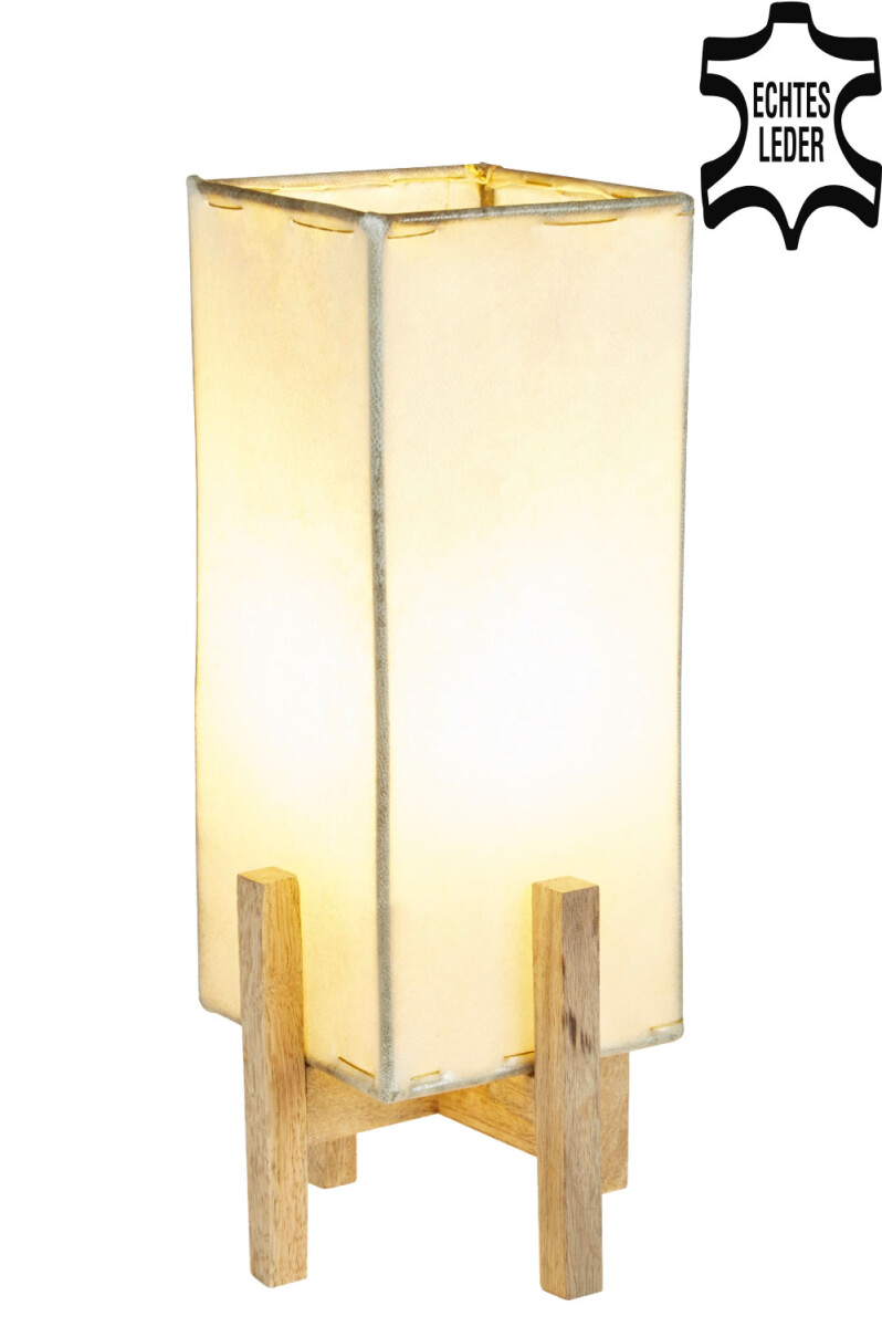 Skórzana lampa stołowa Janka Natu box