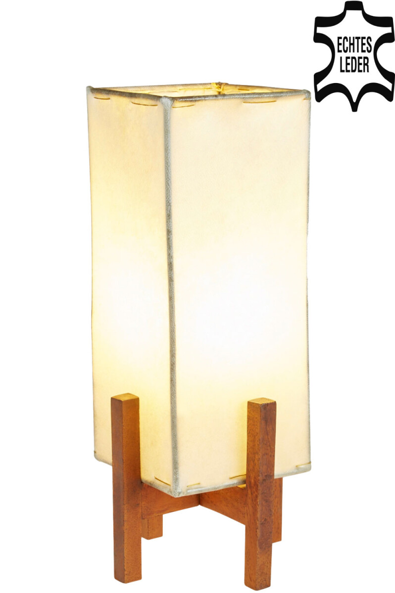 Skórzana lampa stołowa Janka Natu box