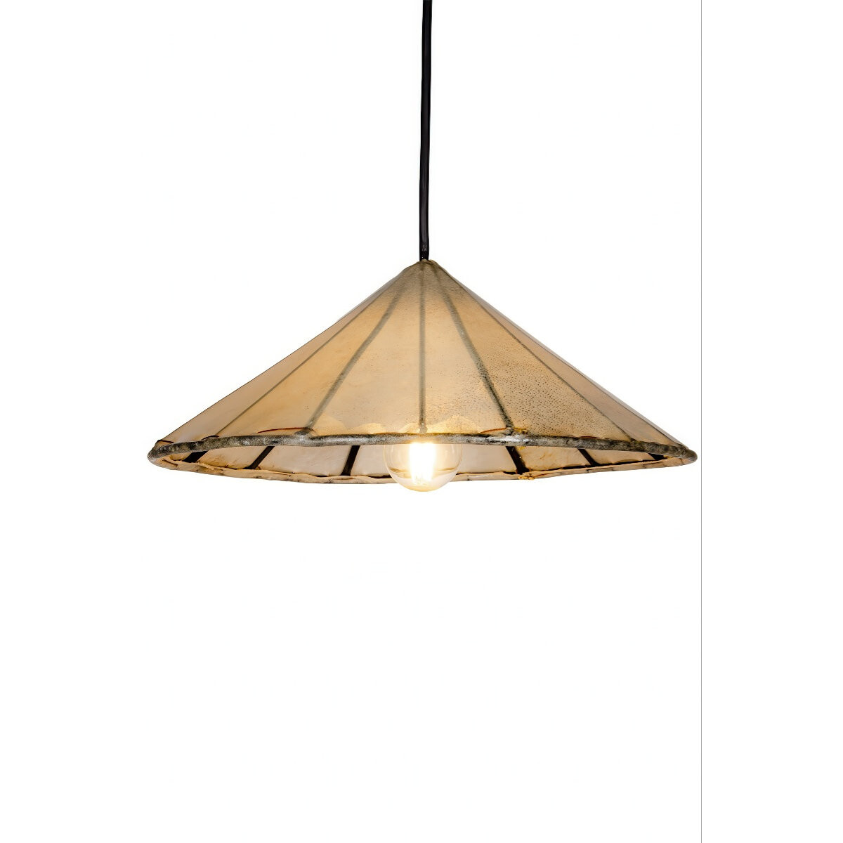 Lampa kuchenna Mian Beige 30 cm | Lampa skórzana Henn