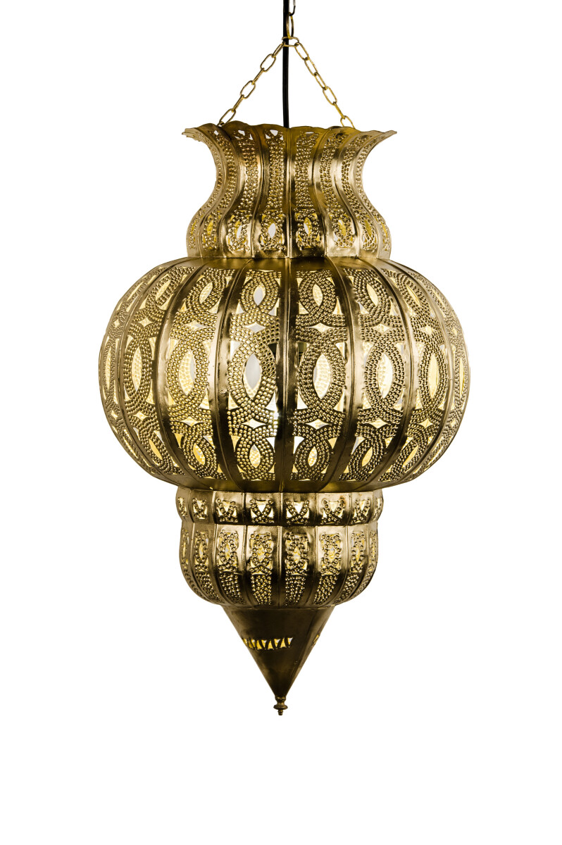 Lampa wisząca Isfahan Gold 50 cm | Orientalna lampa metalowa