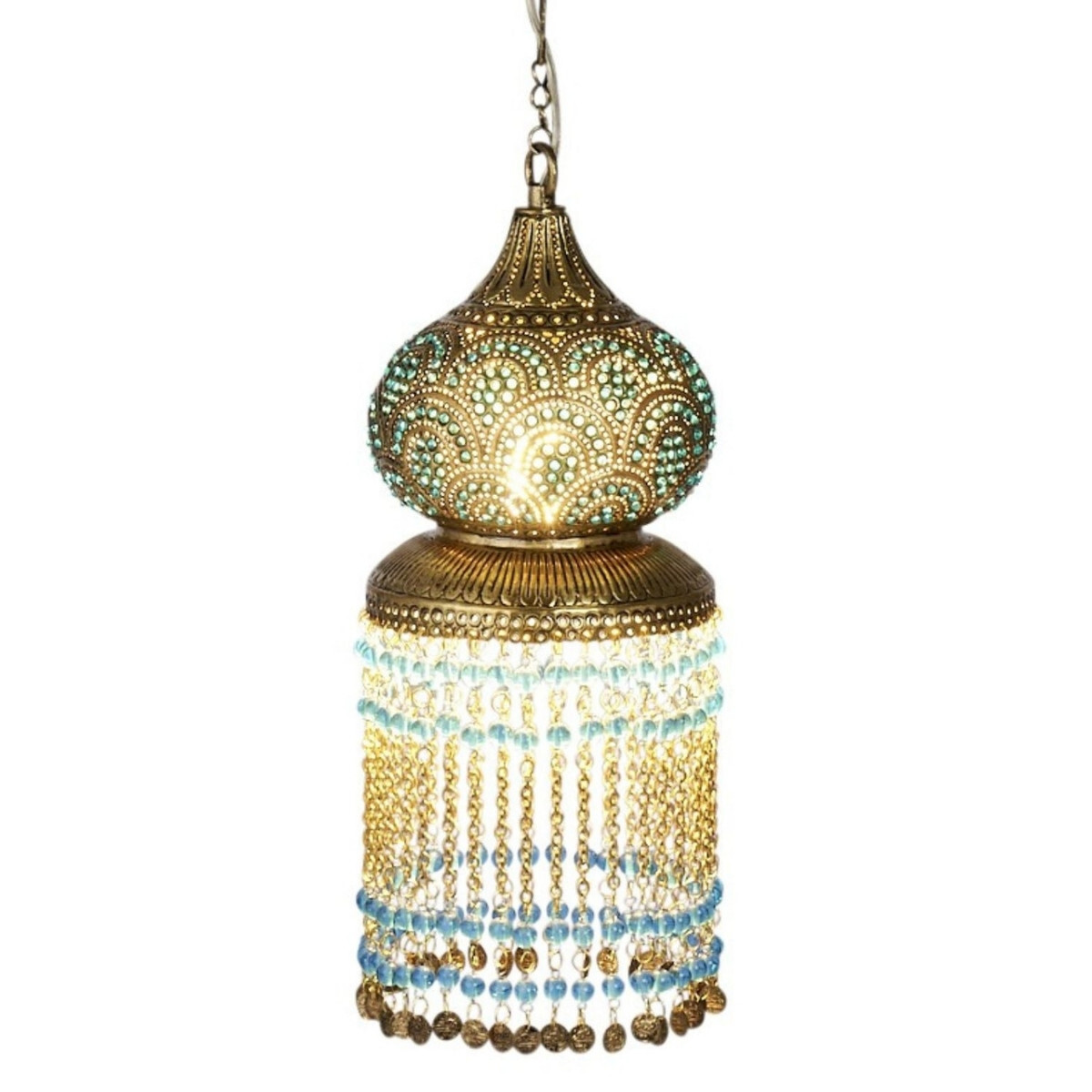 Lampa wisząca Gahdir w kolorze turkusowy box