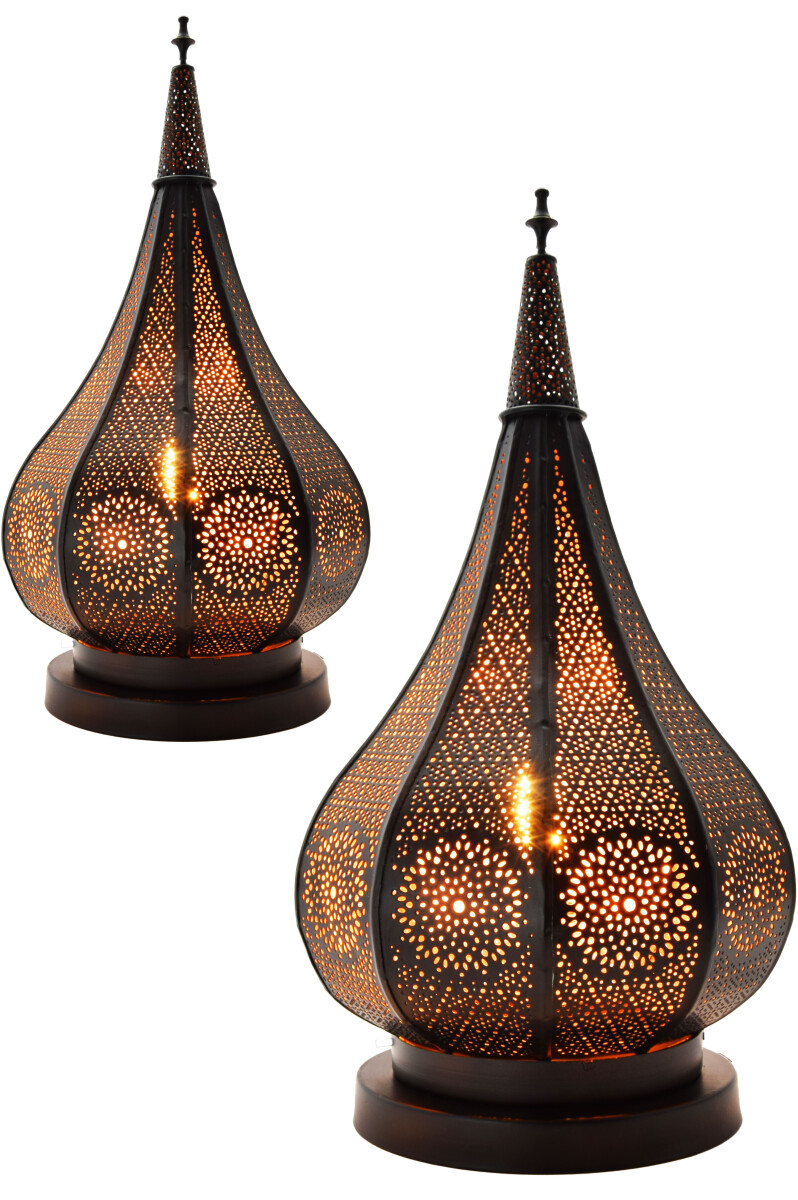 Zestaw 2 sztuk orientalnych lamp stołowy box