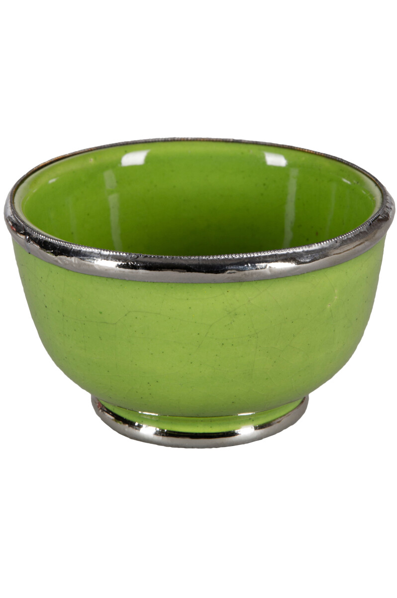 Orientalna ceramiczna miska z srebrną ob box