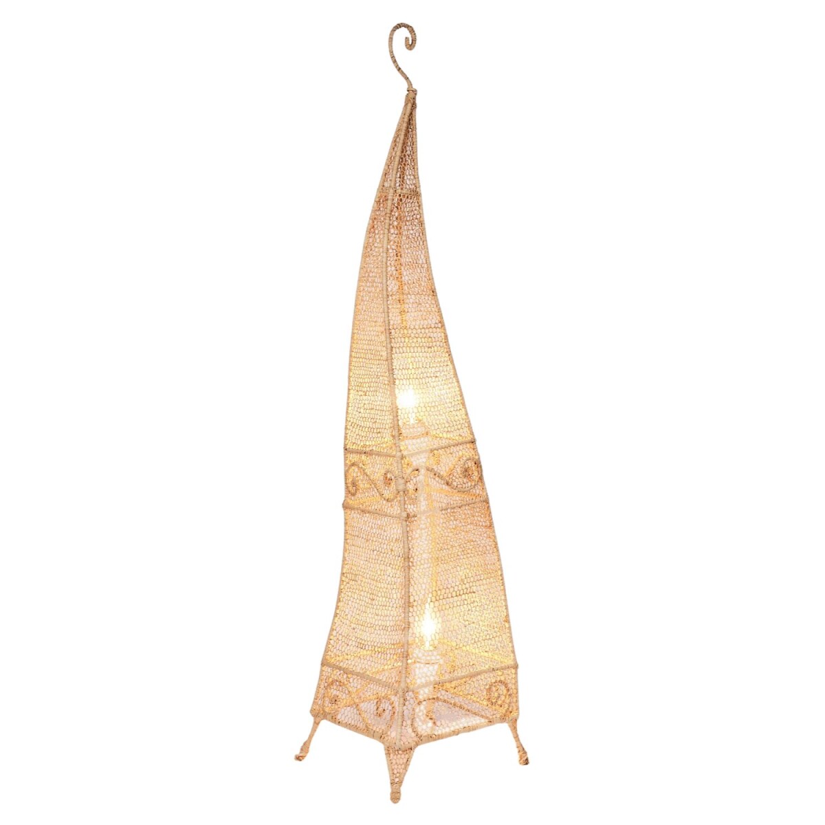 Lampa stojąca w stylu boho z rafii w kol box
