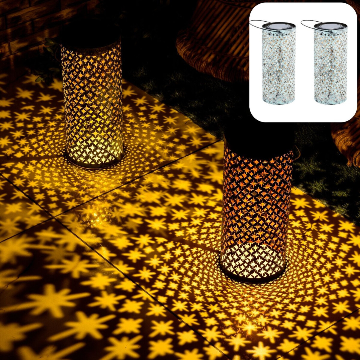 Zestaw 2 sztuk lamp solarnych w stylu vi box