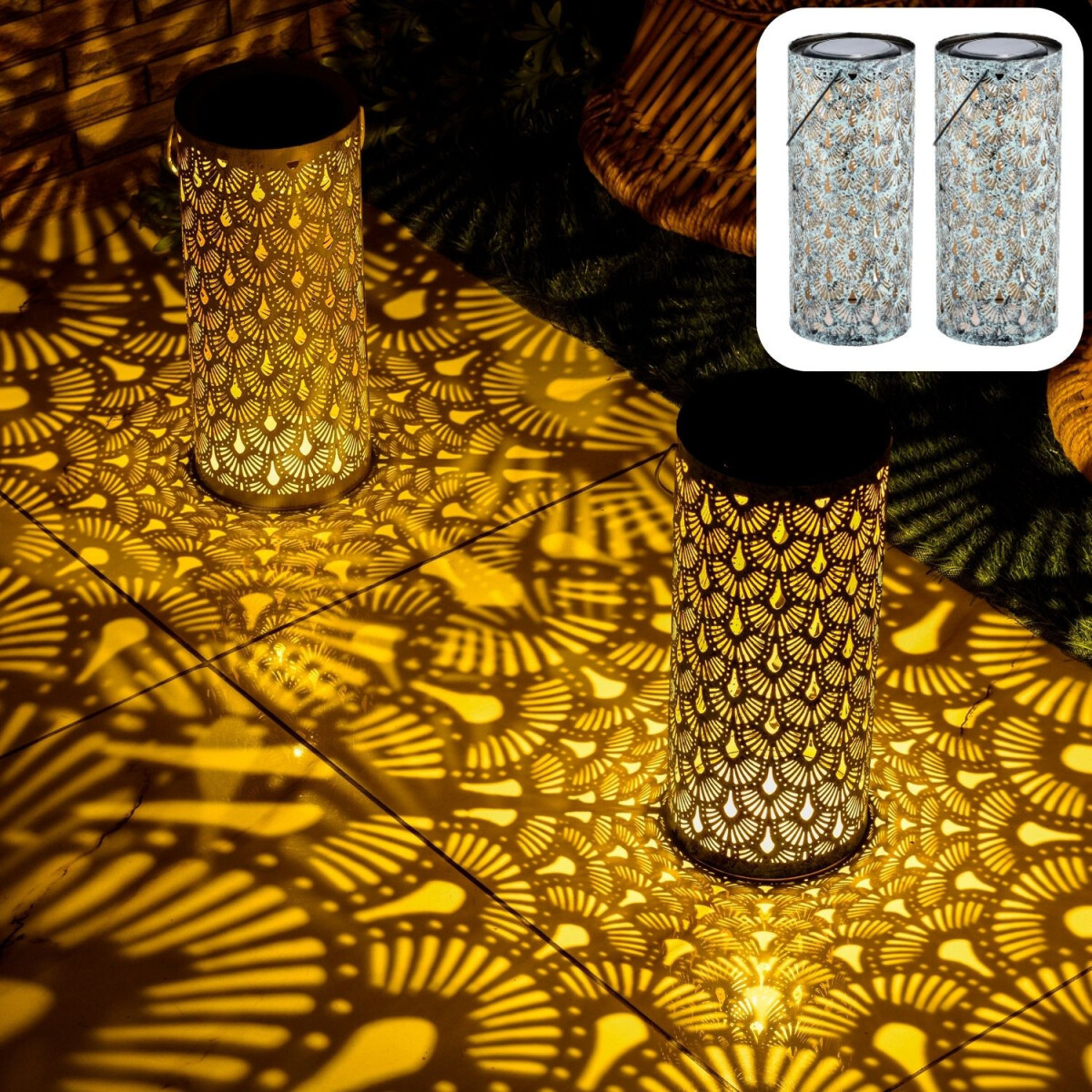 Zestaw 2 sztuk nowoczesnych lamp solarny box