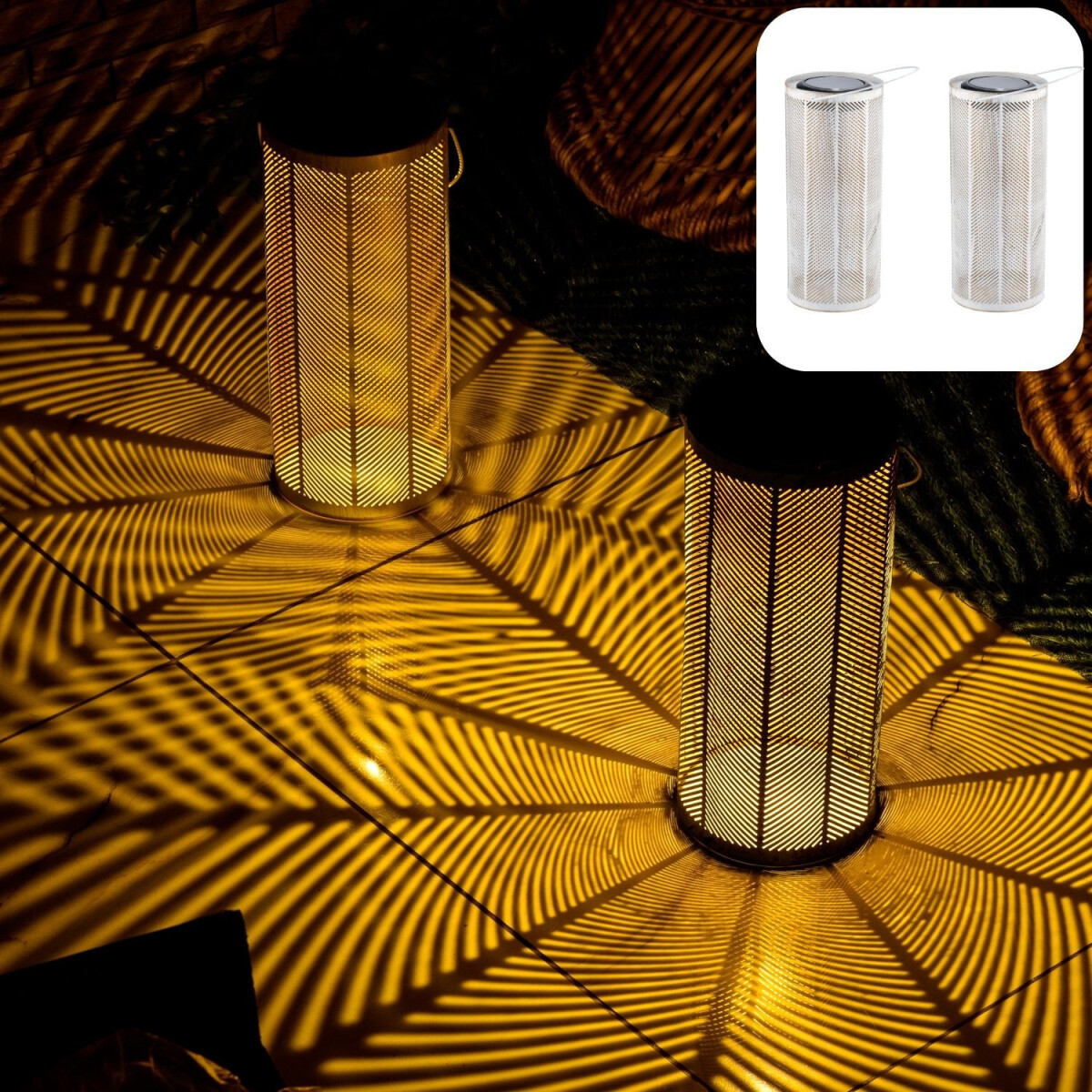 Zestaw 2 sztuk nowoczesnych lamp solarny box