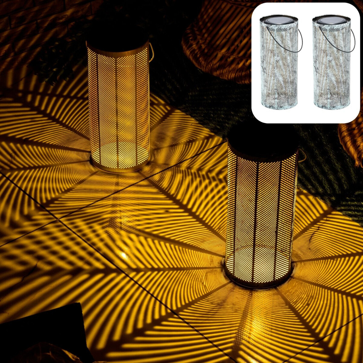 Zestaw 2 sztuk skandynawskich lamp solar box