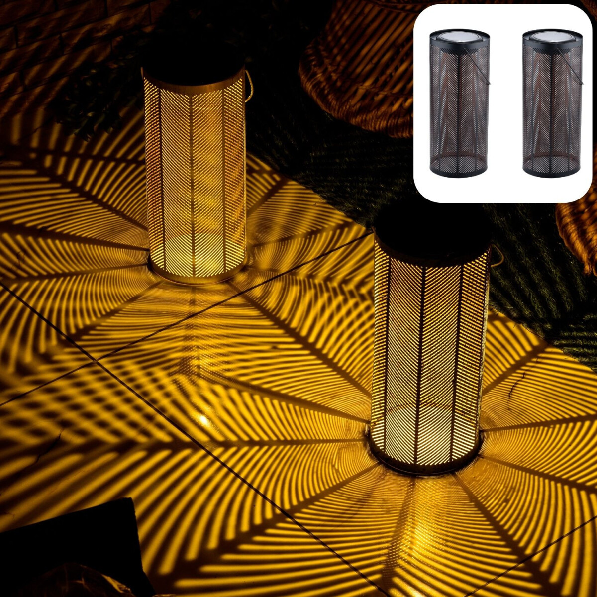 Zestaw 2 sztuk skandynawskich lamp solar box