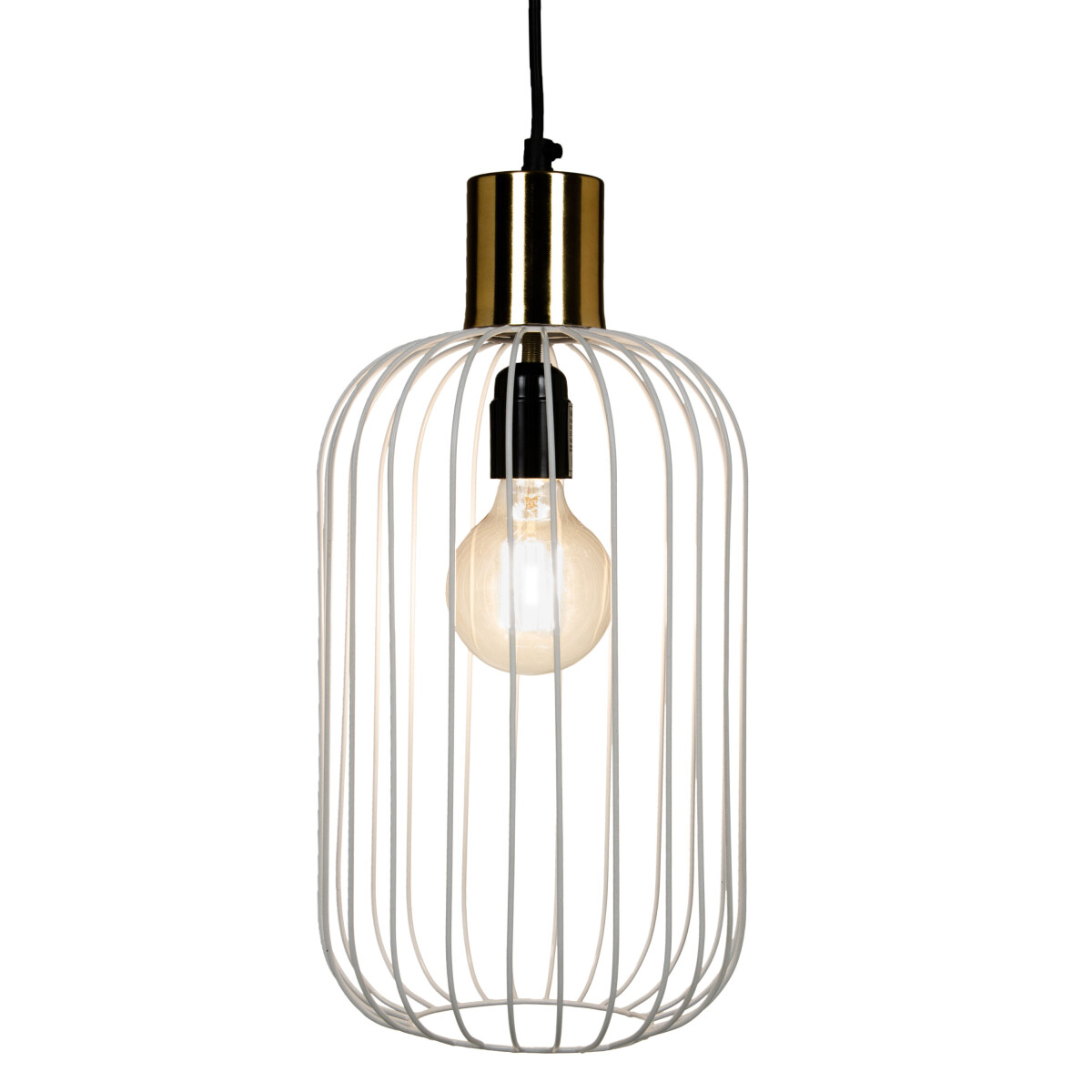 Lampa wisząca w stylu retro Albo, biało- box