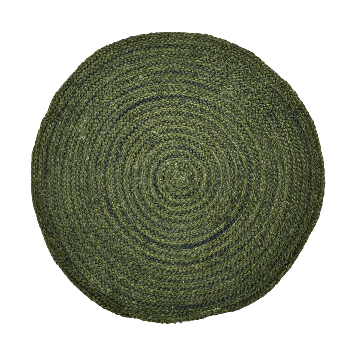 Dywan z juty w stylu etno-boho Abrila, okrągły, 80 cm, zielo