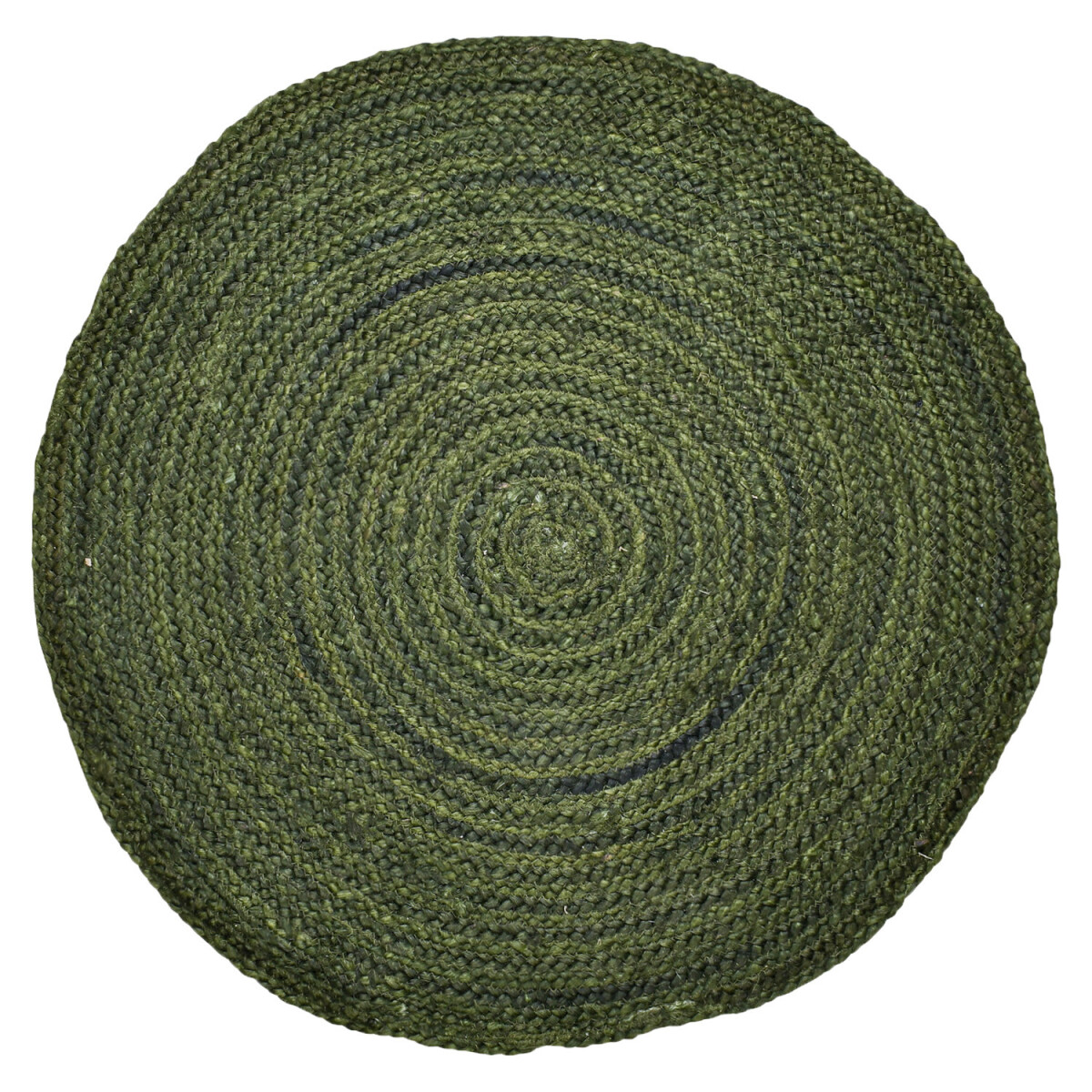 Dywan z juty w stylu etno boho Abrila, okrągły, 100 cm, ziel
