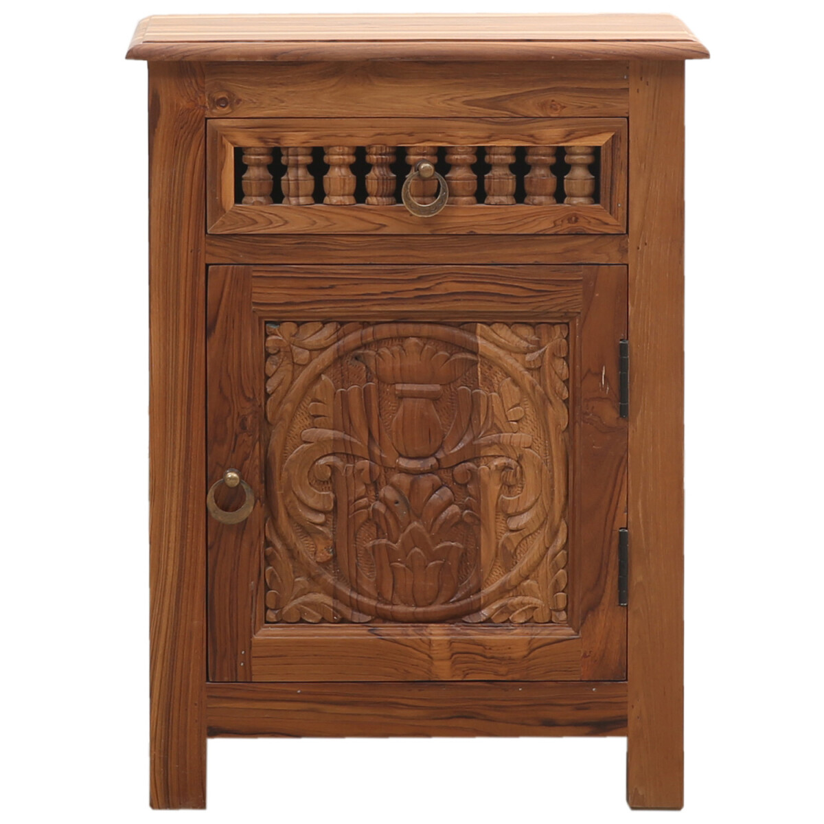 Drewniany stolik nocny w stylu vintage w box