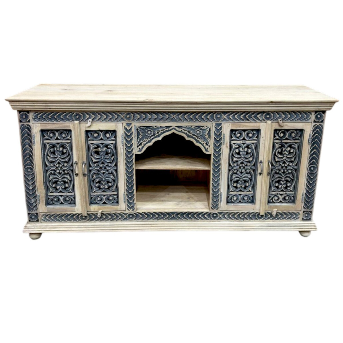 Komoda Abiel – lite drewno i metal box