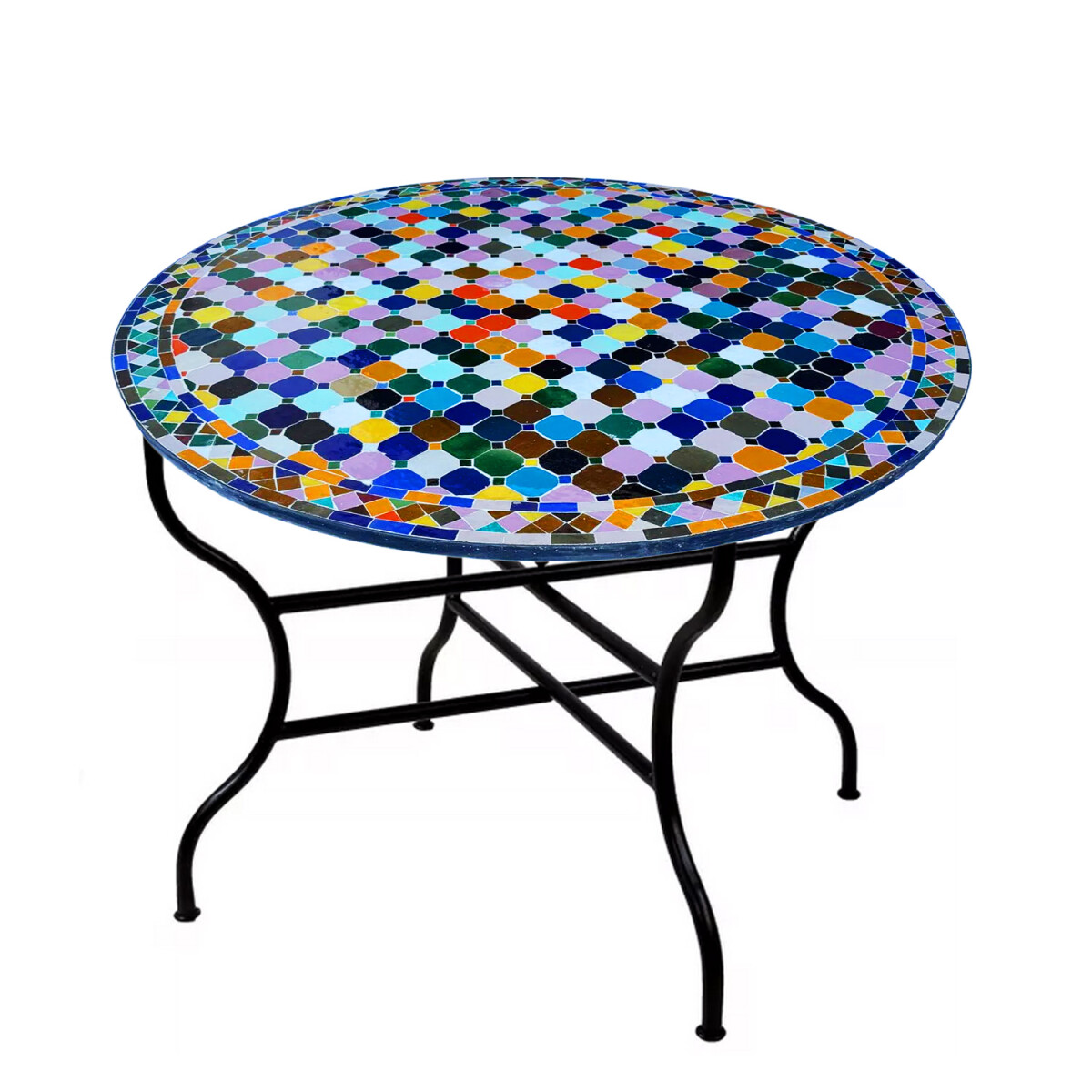 Marokański stolik mozaikowy Marrakesz, kolorowy, 120 cm | Wy