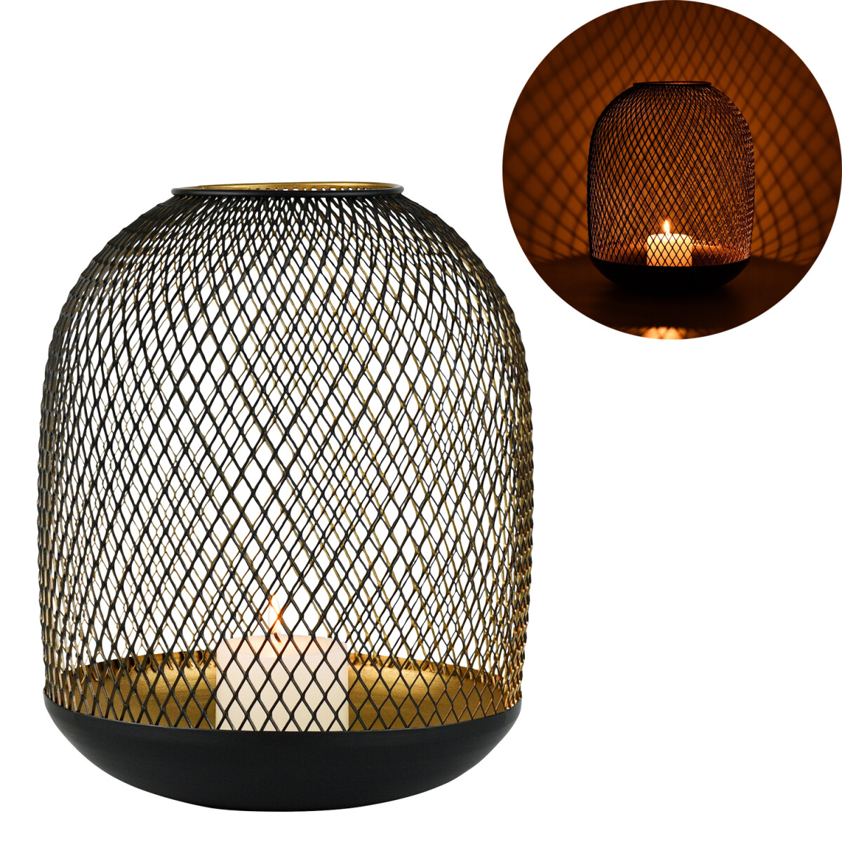 Lampion Caedmon 33 cm, metalowa latarnia box