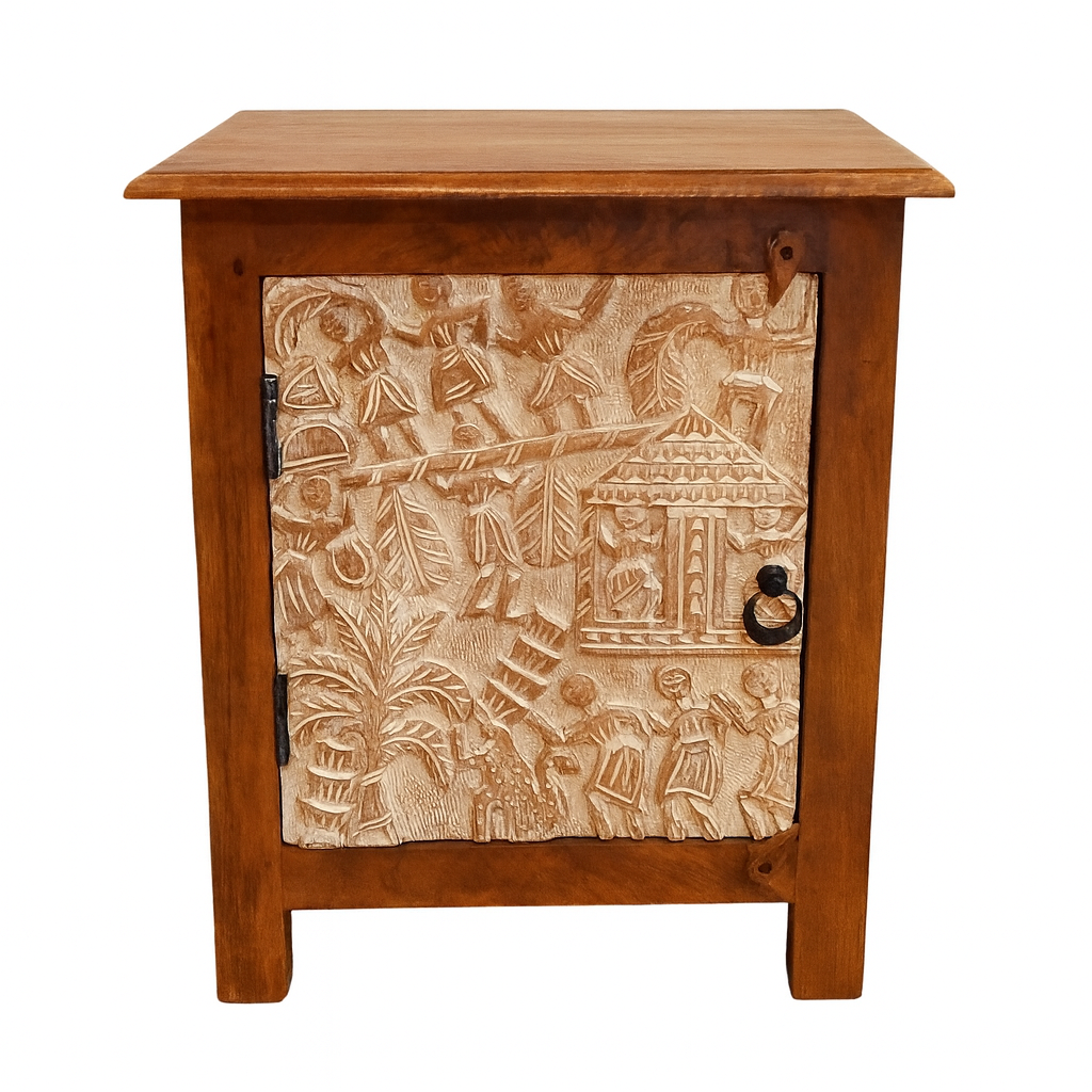 Szafka nocna Faten 60 cm | Drewno lite z box