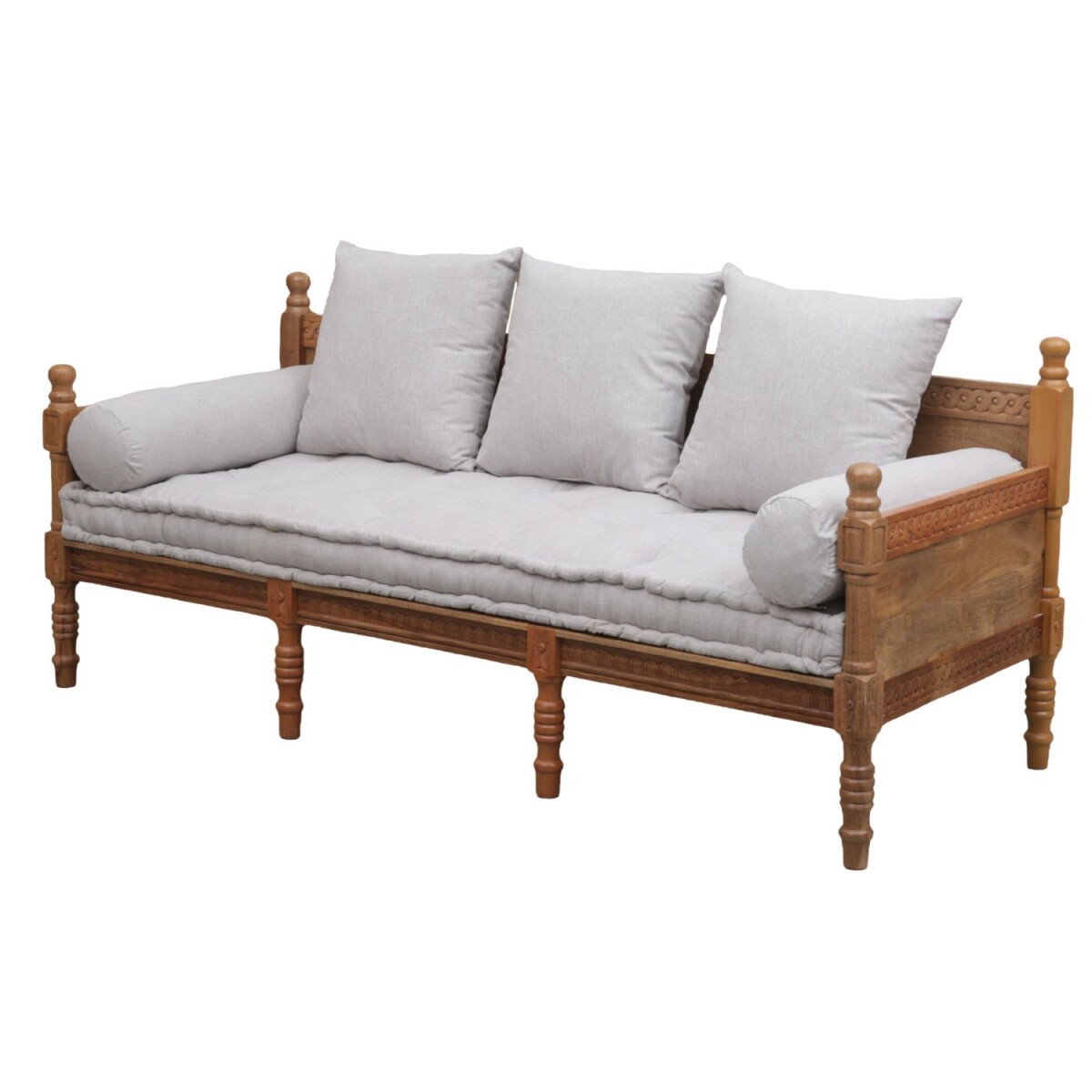 Drewniana sofa Bunta w kolorze brązowym, z litego drewna | R