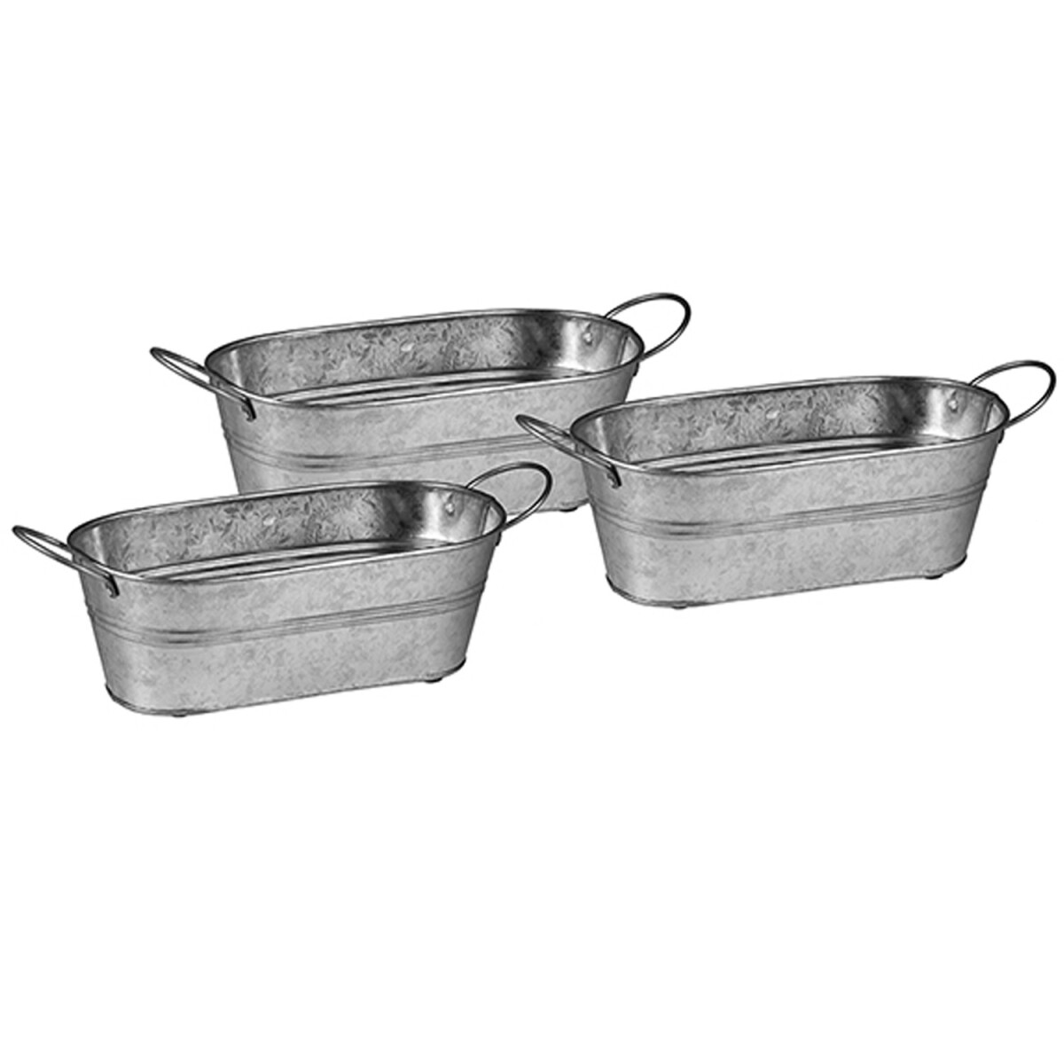 Zestaw 3 doniczek Baita z cynku 38 x 15  box