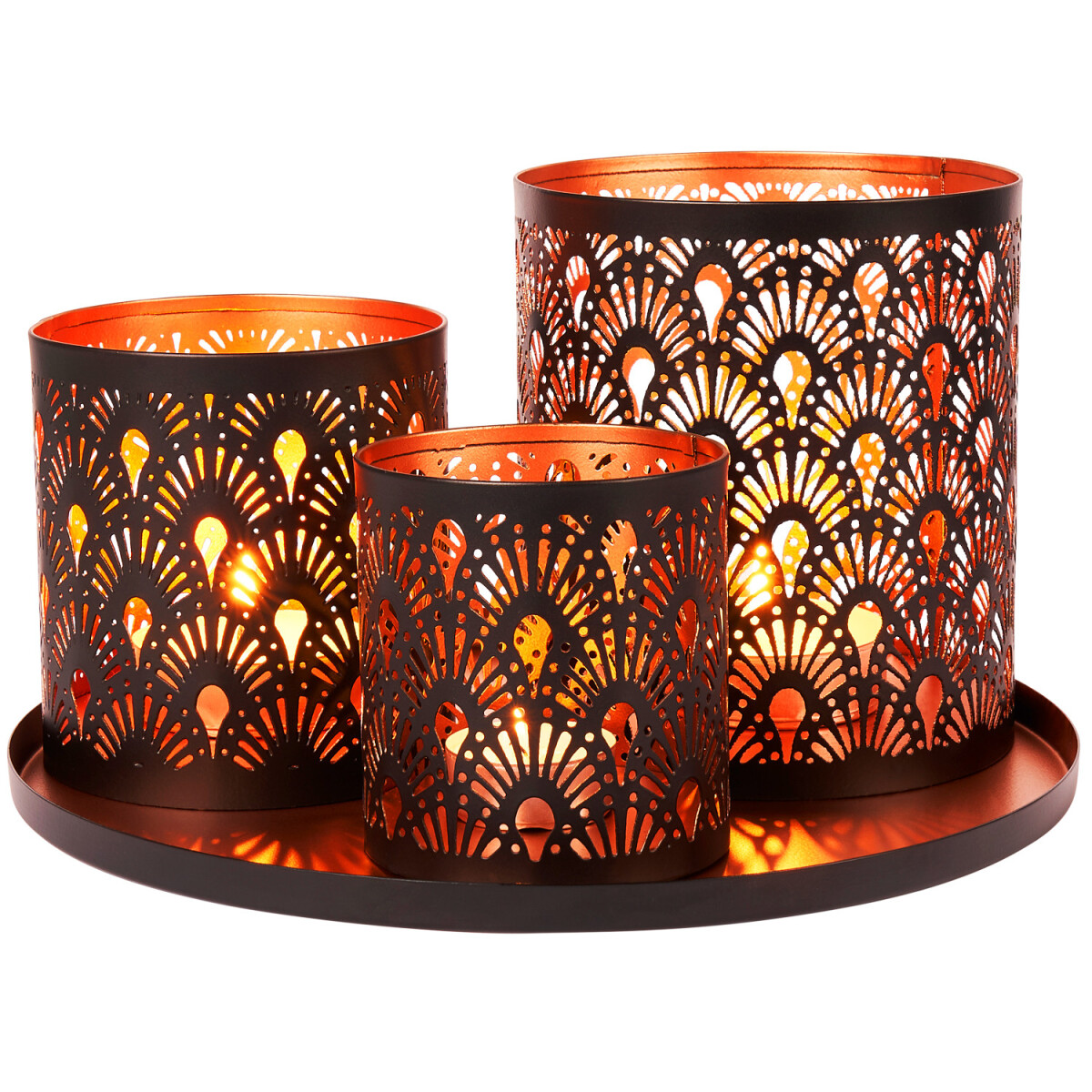 Zestaw 3 lampionów w kolorze czar box