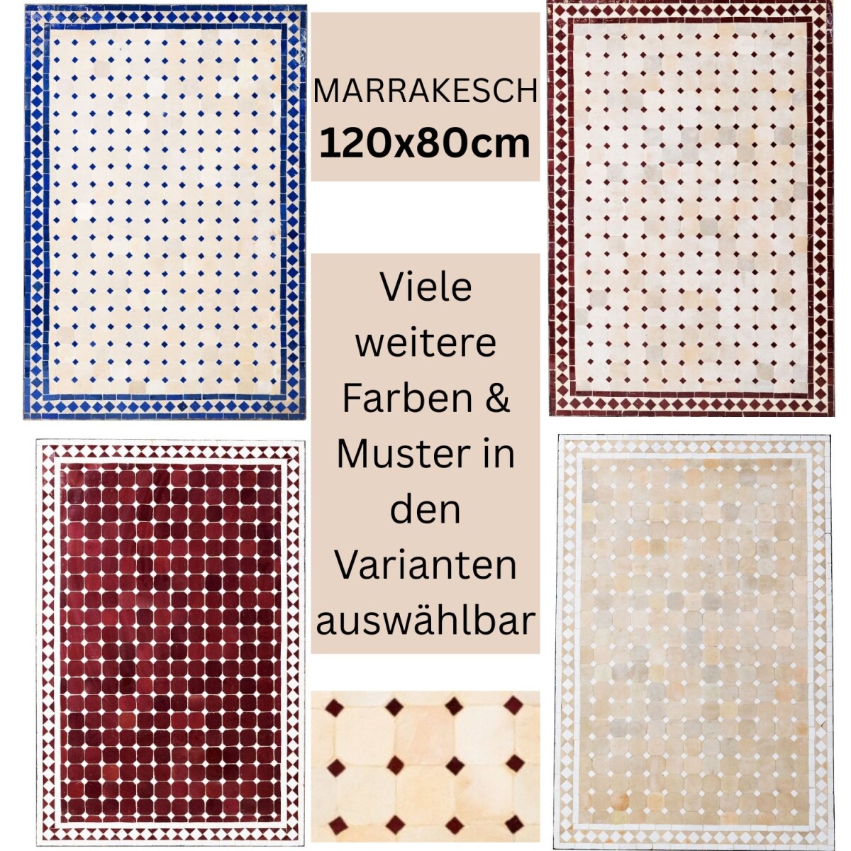 Marokański stolik mozaikowy Marrakesz 120 x 80 cm | Wykonany