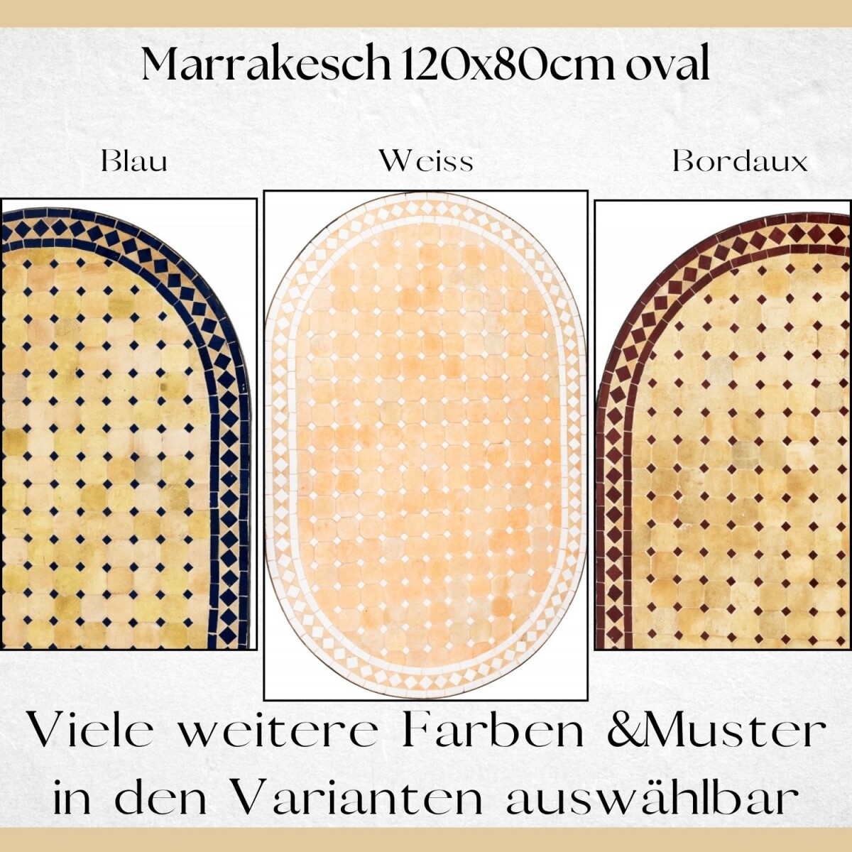 Marokański stolik mozaikowy Marrakesz 120 x 80 cm | Wykonany