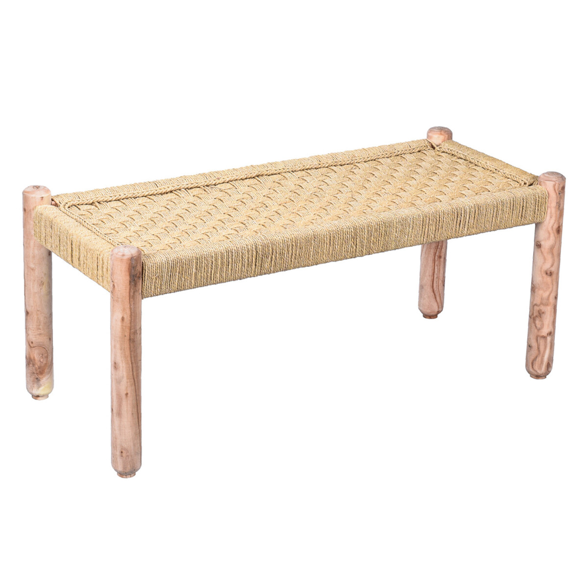 Ławka w stylu boho, drewniana ławka Josue 90 cm
