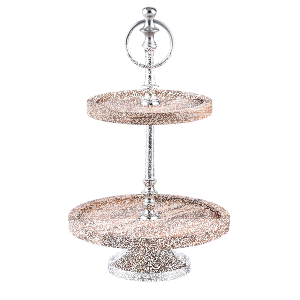 2-poziomowa półka do serwowania z drewna...