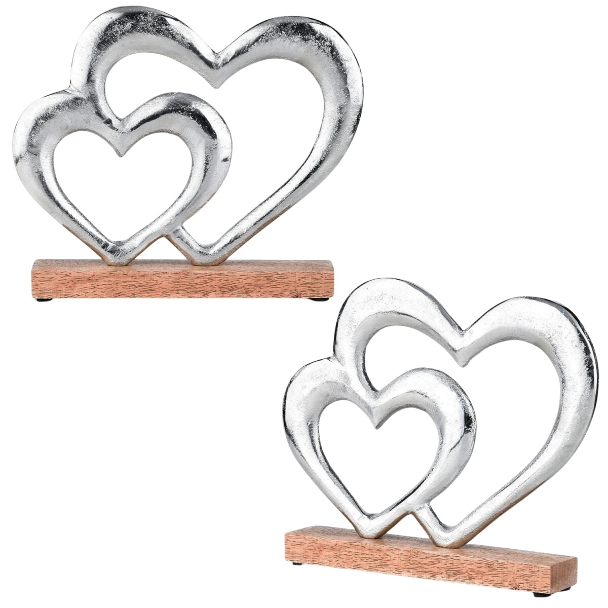 Zestaw 2 sztuk srebrnych figurek dekorac box