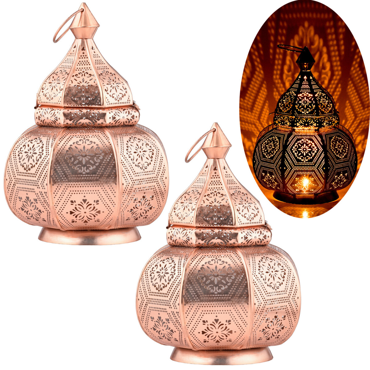 Zestaw 2 sztuk: lampy w stylu orientalny box