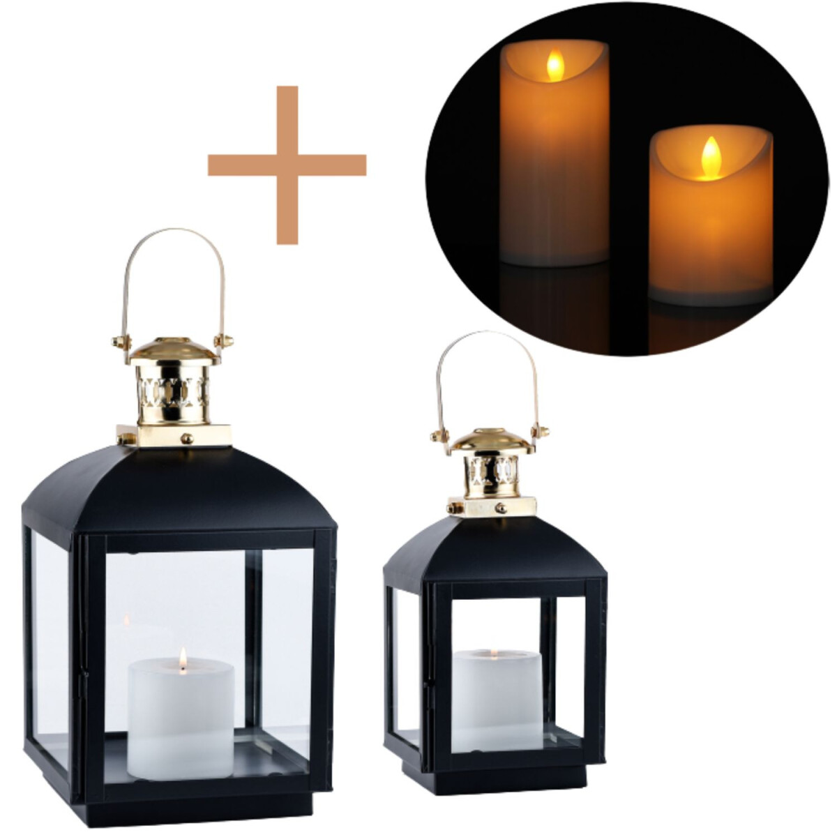 Zestaw 2 sztuk lampionów ogrodowy box