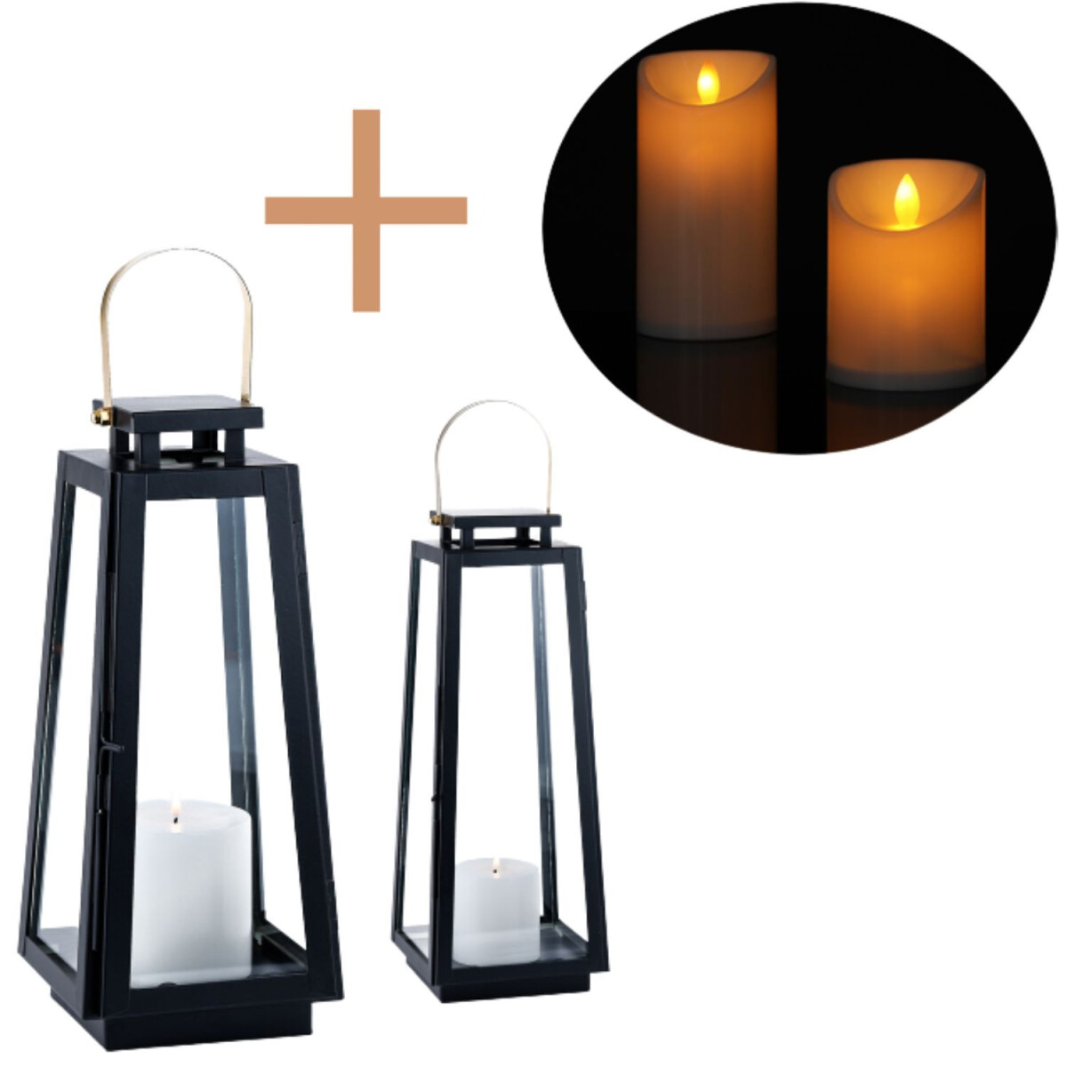 Zestaw 2 sztuk lampionów ogrodowy box