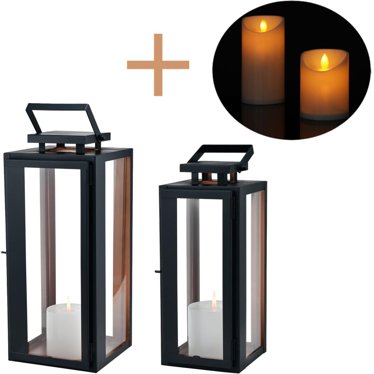 Zestaw 2 sztuk lampionów ogrodowy box