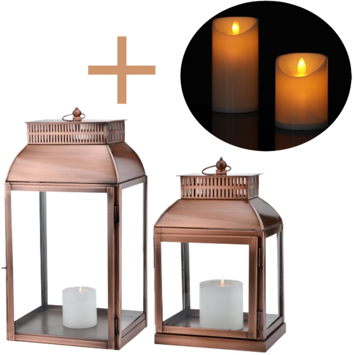 Zestaw 2 sztuk lampionów ogrodowy box