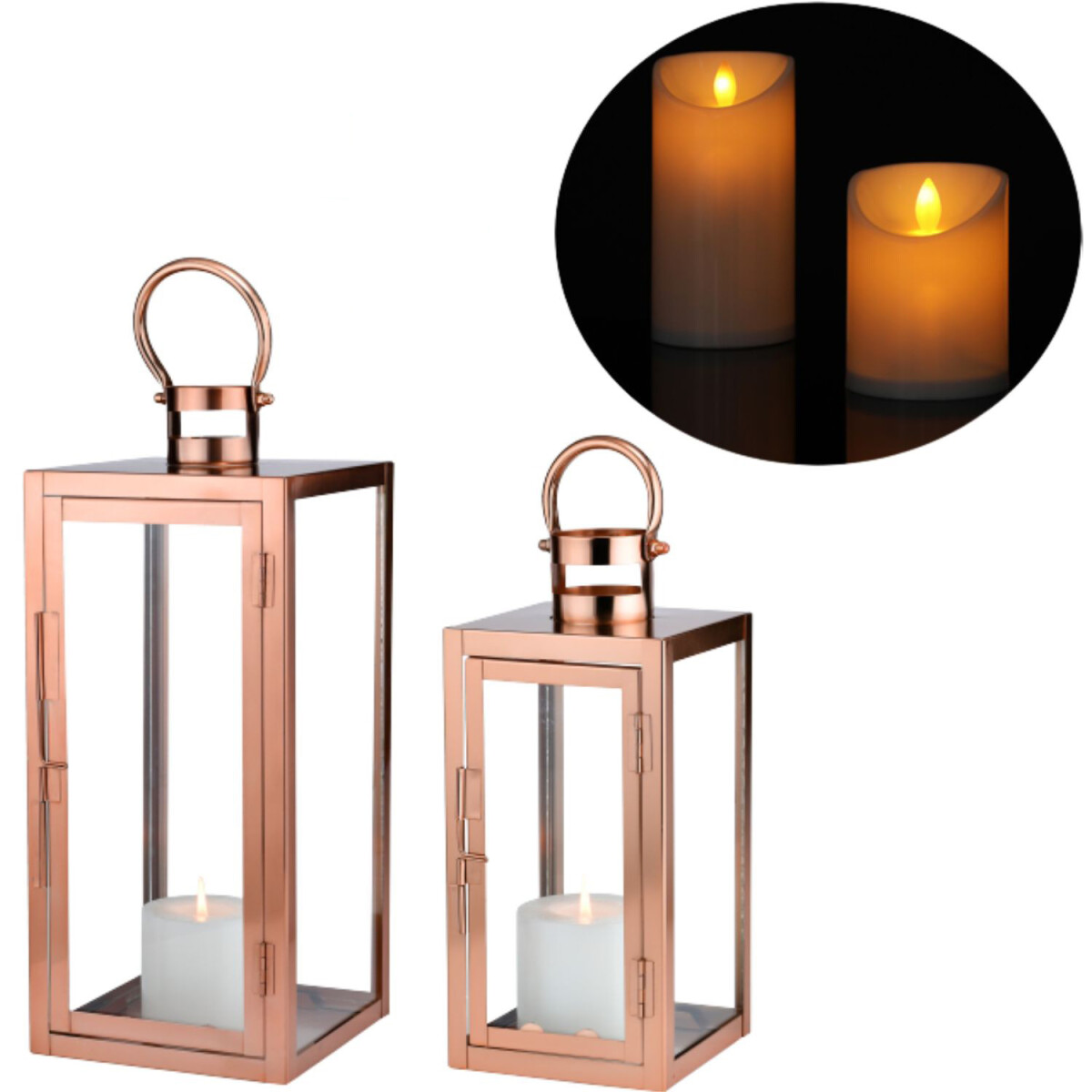 Zestaw 2 sztuk lampionów ogrodowy box
