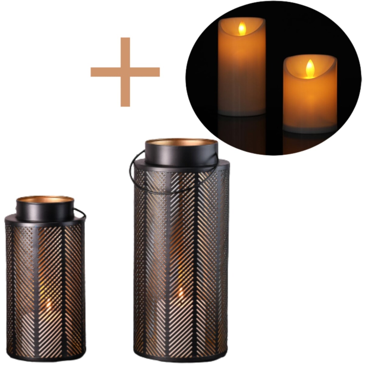 Zestaw 2 sztuk lampionów ogrodowy box