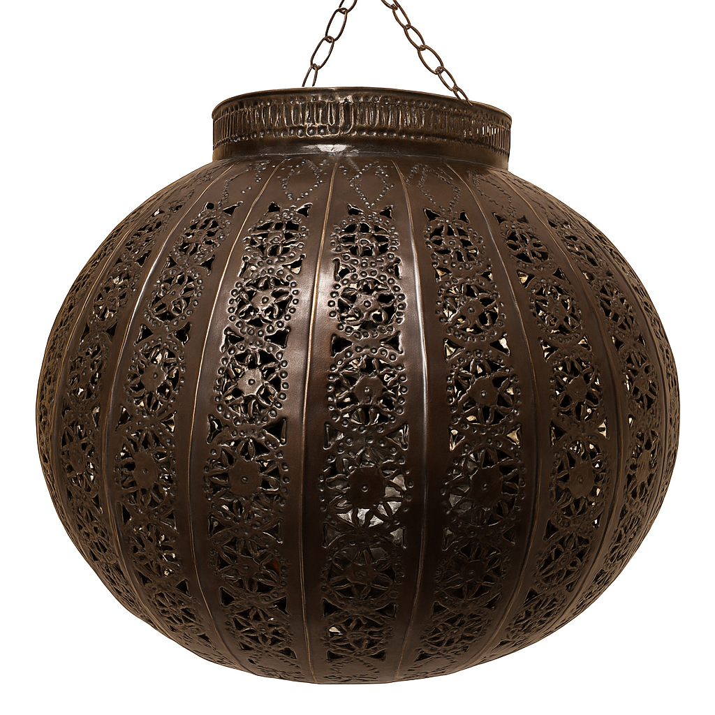 Lampa sufitowa Orient Candan w kolorze brązowym, Ø 47