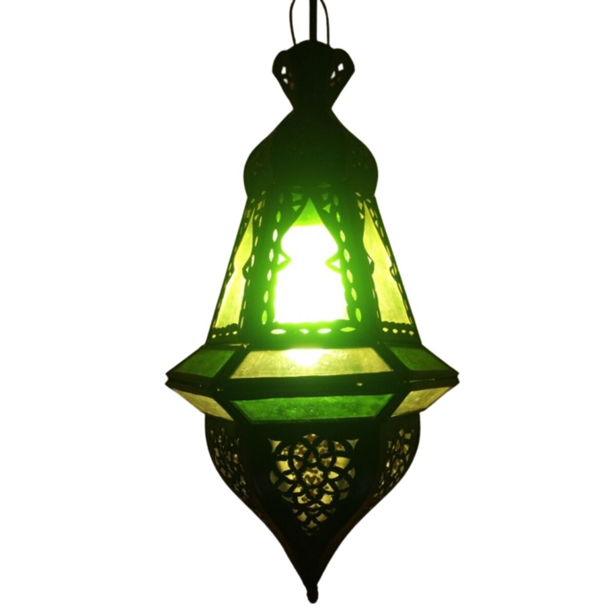 Orientalna lampa wisząca Anya w kolorze zielonym | Ręcznie w