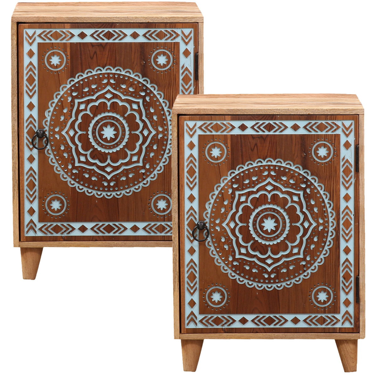 Zestaw 2 sztuk mebli w stylu boho: stoli box