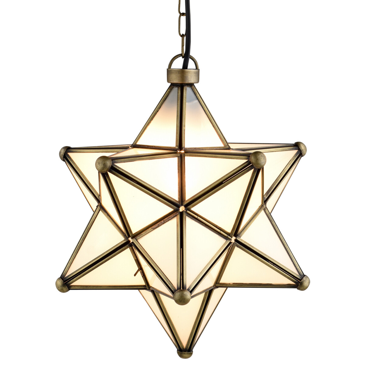 Lampa wisząca „Gwiazda” ze szkła Bghina, biała, 