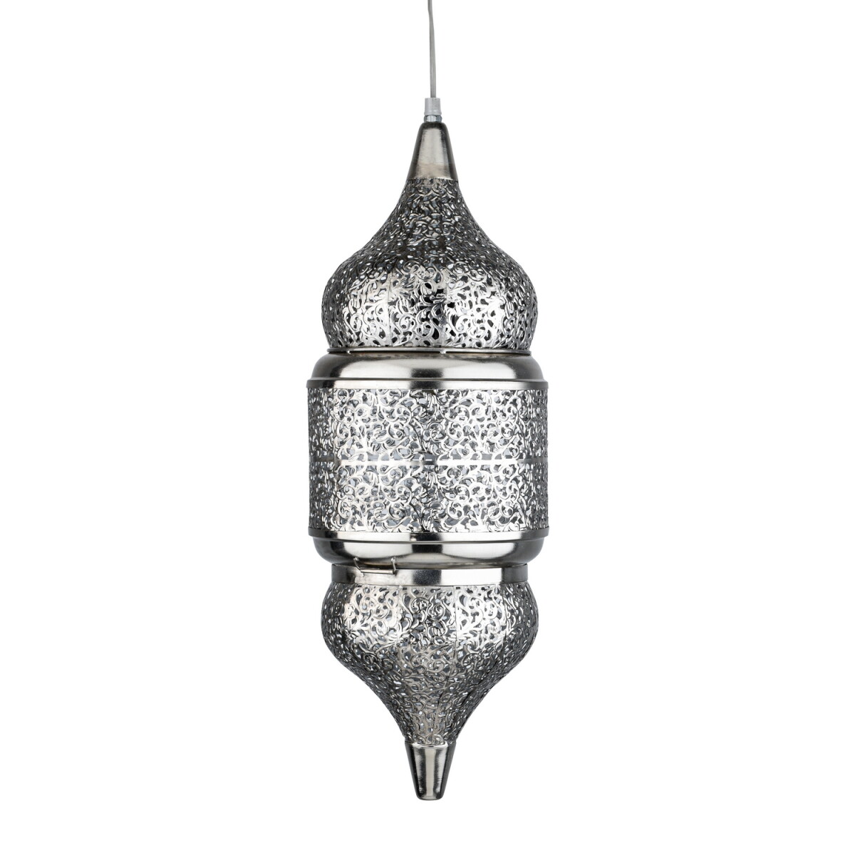 Orientalna lampa wisząca Imano, srebrna, 56 cm | Ręczne wyko