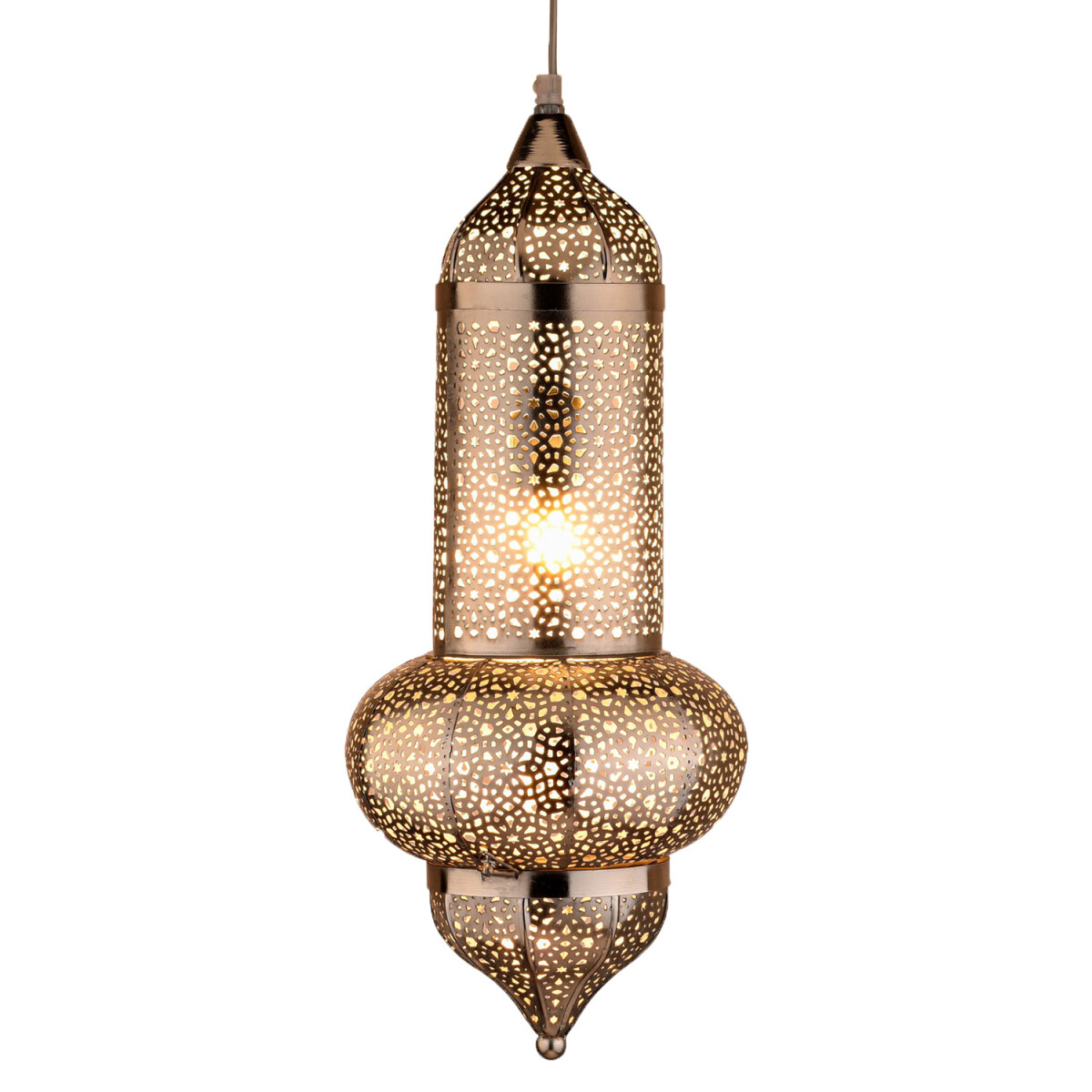 Orientalna lampa wisząca Jamini, srebrna box