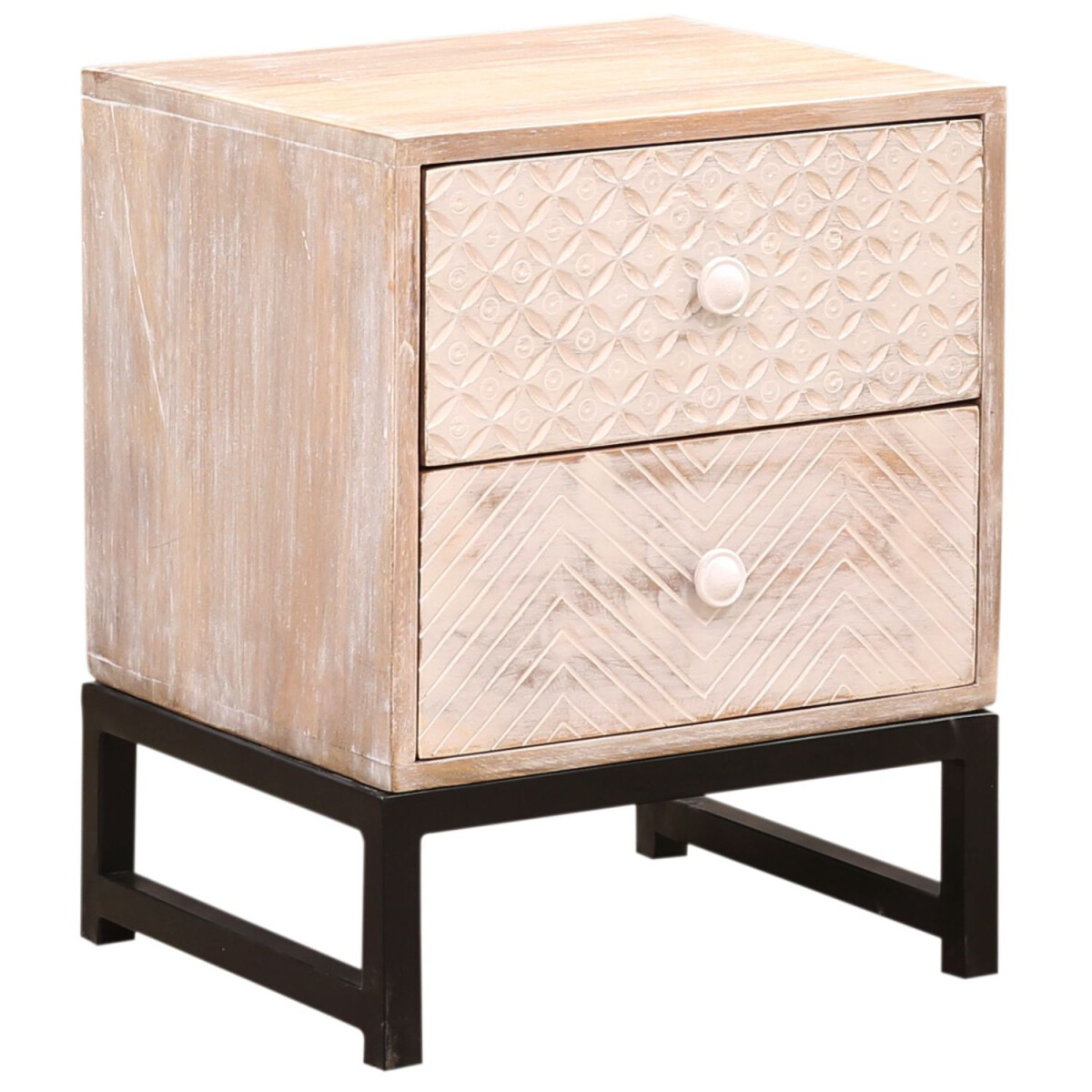 Szafka nocna w stylu boho, stolik pomocn box