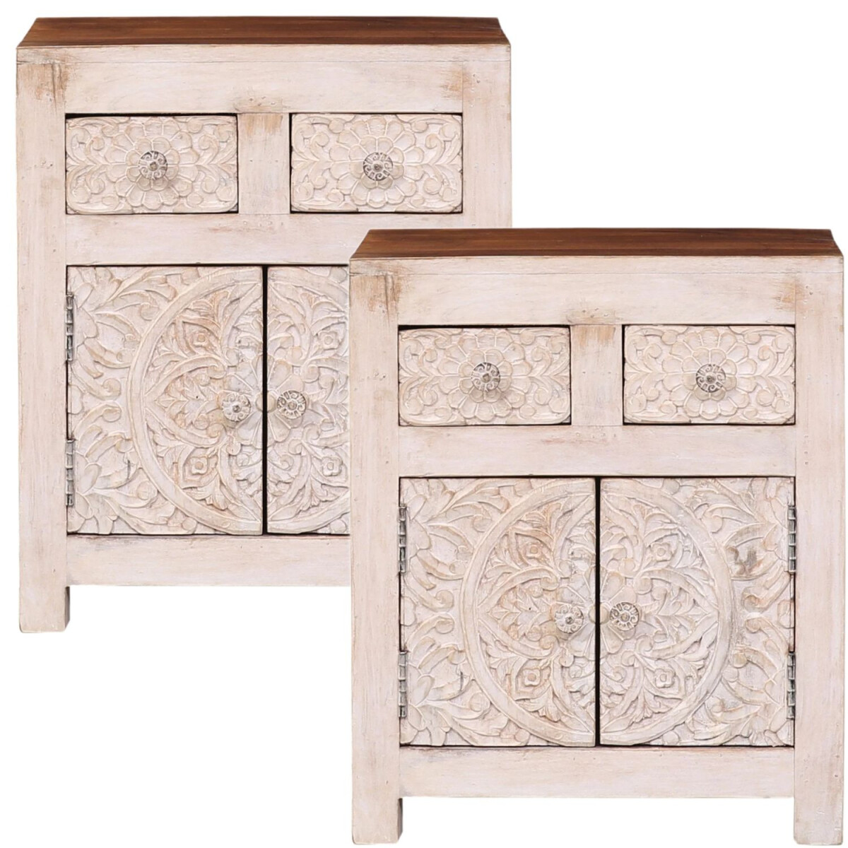 Zestaw 2 sztuk mebli w stylu boho: stoli box