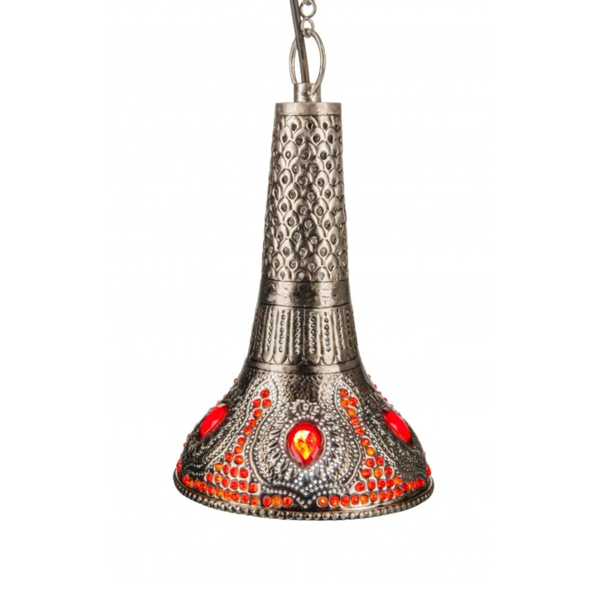 Lampa wisząca Ajdina srebrna 30 cm | Marokańska lampa z mosi