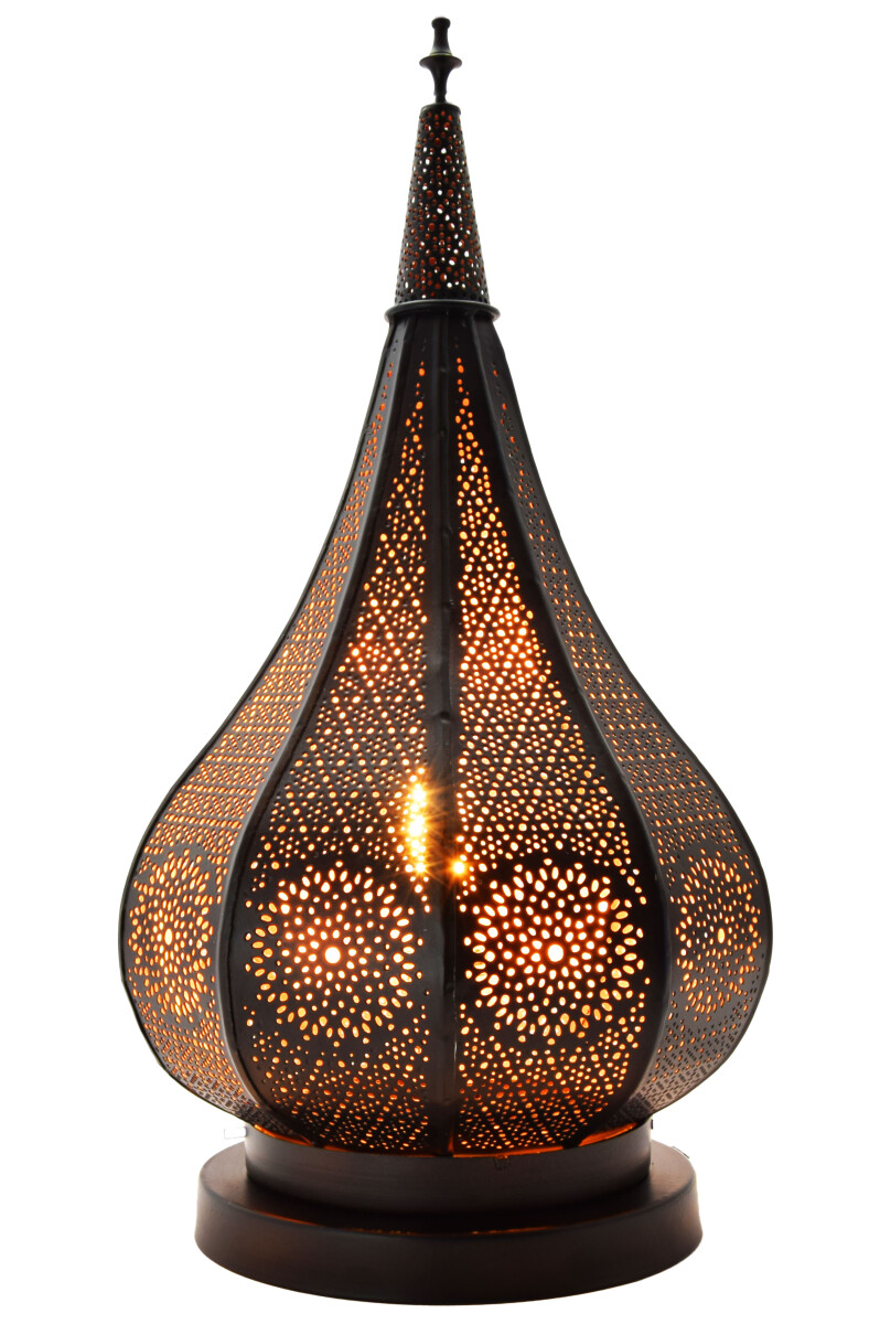 Orientalna lampa stołowa Kais, czarna box